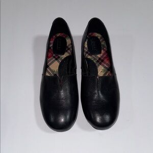 BORN Black Leather Slip-On Shoes